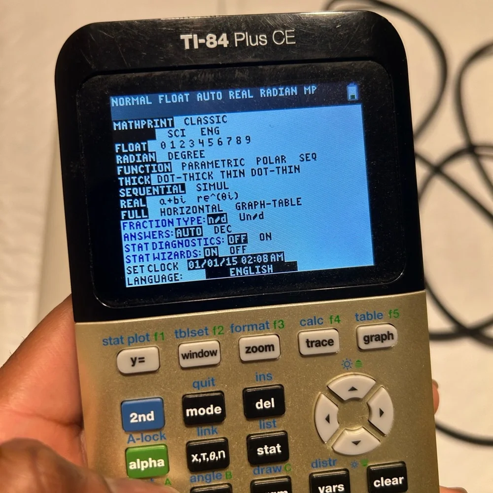 Texas Instruments TI-84 Plus CE Graphing Calculator Tested WITH Case Cable Gold